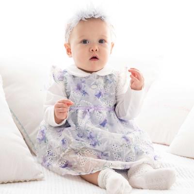 【お揃い】オーガンジー花柄プリントワンピース＆スムースブルマセット(70~90cm)