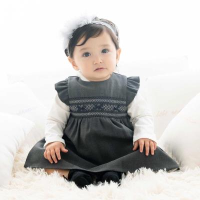 無地スモッキングジャンパースカート(70~90cm)