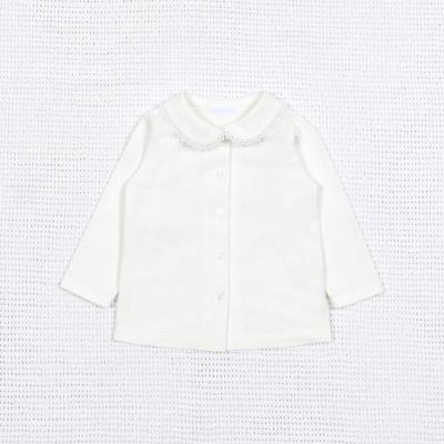 タック天竺丸襟ブラウス(70~90cm)(S(70-80cm) ホワイト): 新生児 