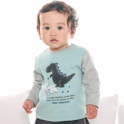 【お揃い】キルト恐竜パッチ切り替えトレーナー(70~90cm)