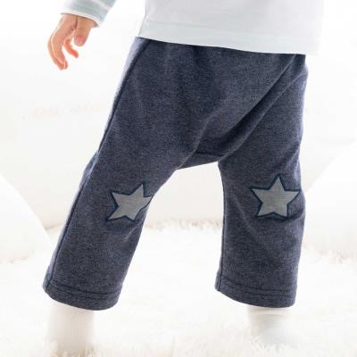 【お揃い】ボーダー星パッチインレイロングパンツ(70~90cm)