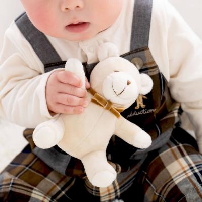 くまぬいぐるみガラガラ(ﾜﾝｻｲｽﾞ ベージュ系): 新生児/ベビー【べべ
