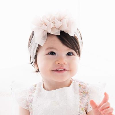 日本製】ラメチュールヘアバンド(ワンサイズ ピンク): 新生児