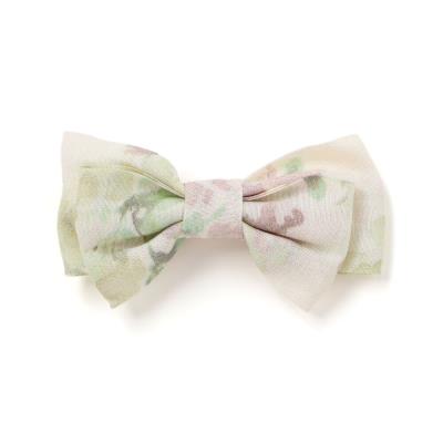 花柄シフォンリボンヘアクリップ