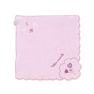 スカラップ刺しゅうパイルハンカチ