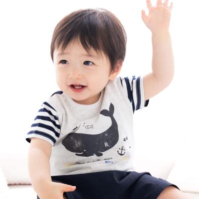 9/4終了★BABYL Tシャツ 5枚セット★バラ売り可能 ボーダークジラTシャツ(70~90cm)(S(70-80cm) ネイビー系