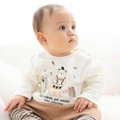 【お揃い】アニマル音楽隊パッチWフェイス長袖Tシャツ(70~90cm)