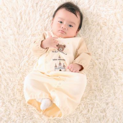 裏毛クマパッチ長袖2wayオール(50~75cm)