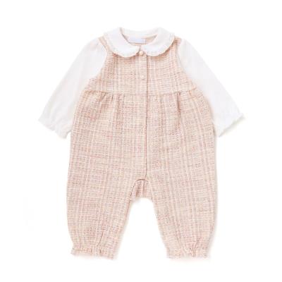 【お揃い】ツイードジャガード白襟カバーオール(70~80cm)