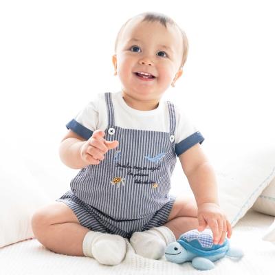 【お揃い】ストライプ重ね着カバーオールベビー(70~80cm)