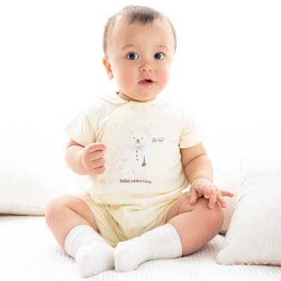 【お揃い】スムースくま（ルウちゃん）パッチ2wayオールベビー(50~75cm)