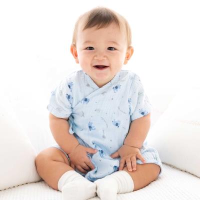 【お揃い】ガーゼアニマルプリントカバー半袖オール(70~80cm)