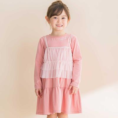 ラメチュールキャミｘ天竺ワンピースセット(80~130cm)