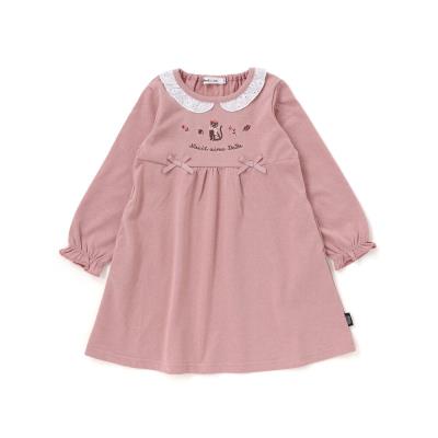 レースフリル襟インレイワンピース(80~130cm)