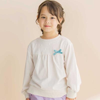 パール風プリントリボン付きインレイトレーナー(80~130cm)