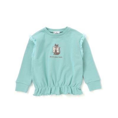 TC裏毛ネコ刺しゅうチュール付きトレーナー(80~130cm)