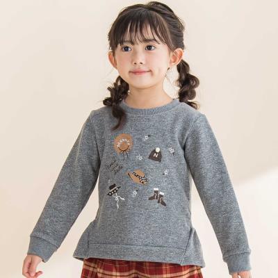 ラメ裏毛裾フリルトレーナー(80~130cm)