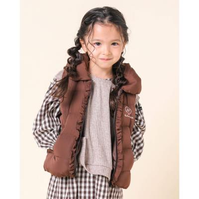 ブラウン ダウンベスト ファー襟付き Eddie Bauer（エディーバウアー） 【50%OFF】古着 ダウン ベスト