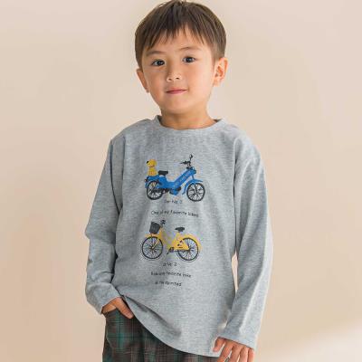 自転車プリント天竺ドロップショルダーＴシャツ(80~130cm)