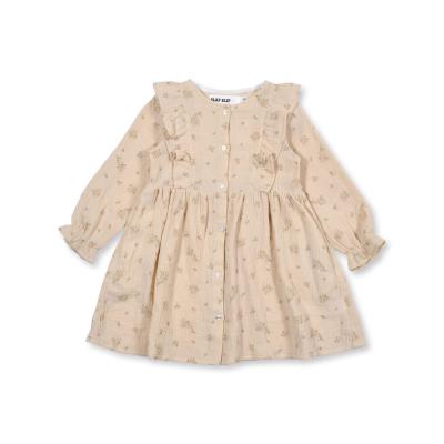 花柄 フリル フレア ガーゼ ワンピース (80～130cm)