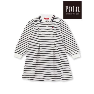 【POLO BCS(ポロ・ビーシーエス)×SLAP SLIPコラボ】【お揃い】無地ボーダーライン襟ポロシャツワンピース(80~130cm)