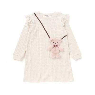 【お揃い】アニマルクマふわふわポシェット風ワンピース(80~130cm)