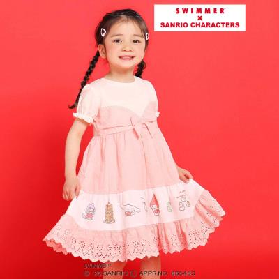 【SWIMMERｘサンリオキャラクターズｘSLAPSLIP】フレアスカートレース付きワンピース(80~130cm)