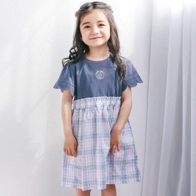【お揃い】マドラスチェック刺しゅう入りワンピース(80~130cm)