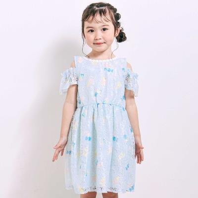 【お揃い】花柄レースアイス総柄肩明きワンピース(90~130cm)