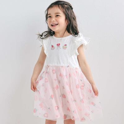 スイーツ刺しゅうフルーツ柄チュールワンピース(80~130cm)