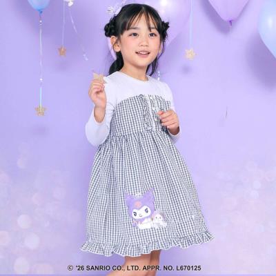 【サンリオキャラクターズｘSLAPSLIP】チェックスカートドッキングワンピース(80~130cm)