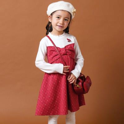 リボンモチーフラメジャガードワンピース(80~130cm)