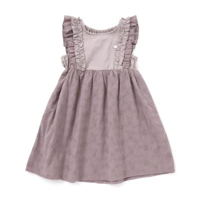 肩フリル花柄レースジャンパースカート(80~130cm)