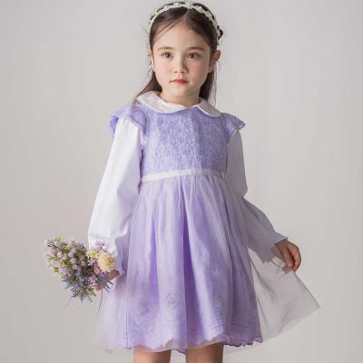 花レースフェミニンモチーフ刺しゅう裾スカラップジャンパースカート(110~130cm)