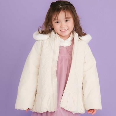 ファー付きフードキルト中綿ジャケット(80~130cm)