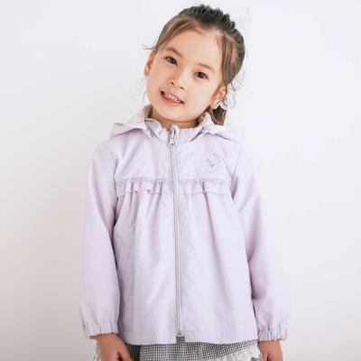 【お揃い/UVカット/リバーシブル】ウサギネコ耳付きフードタフタジャケット(80~130cm)