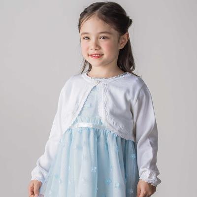 縁スカラップパール調ボタンニットカーディガン(110~130cm)