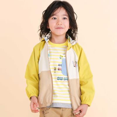 はたらく車・恐竜ラグランリバーシブルタフタジャケット(80~130cm)