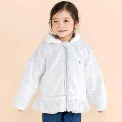 裾フリル花レースリバーシブルジャケット(90~130cm)