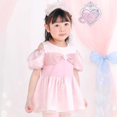 【スラプリ】ドレス風キラキラモチーフ肩開きチュニック(90~130cm)