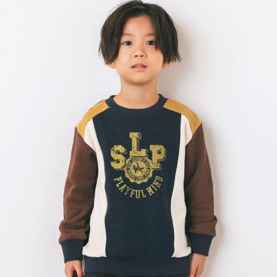 ロゴプリント切り替えトレーナー(80~130cm)