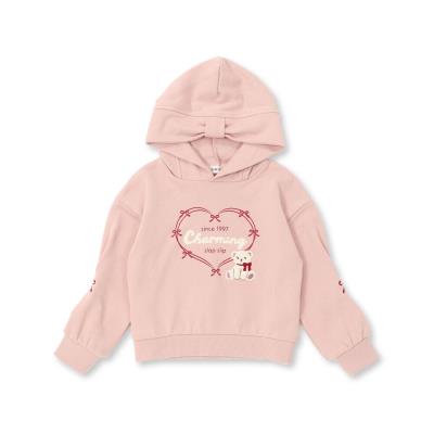 袖口タックサガラ刺しゅうリボンモチーフフーディー(80~130cm)