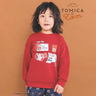 【トミカとトム×SLAPSLIPコラボアイテム】はたらくくるまピラっとめくれるトレーナー(80~120cm)