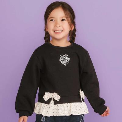 ハート柄コーデュロイ切り替えトレーナー(80~130cm)