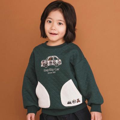 クマアニマル刺しゅうポケット付き長袖トレーナー(80~130cm)