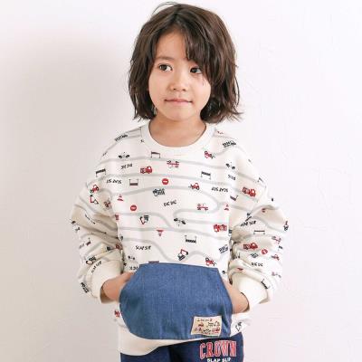 デニムカンガルーポケット付きトレーナー(80~130cm)