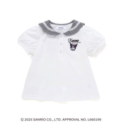 【マイメロディ＆クロミ×SLAPSLIP】耳付きセーラー襟パフスリーブポロシャツ(90~130cm)