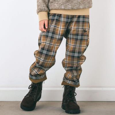 【お揃い】無地タータンチェック柄リバーシブルパンツ(80~130cm) 【お揃い】無地タータンチェック柄リバーシブルパンツ(80~130cm)