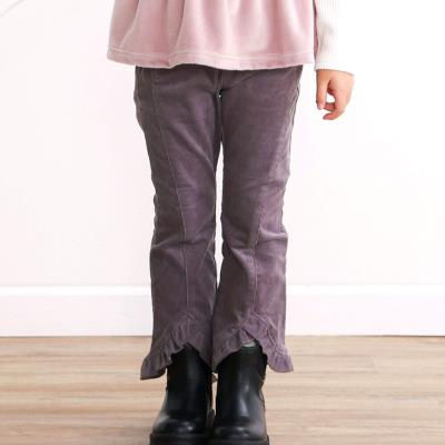 【お揃い】フリルヘムコールテンチェックフレアパンツ(80~140cm)