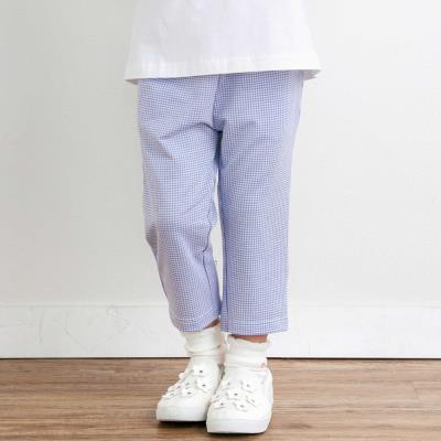 定番人気！ お花クマポケット刺しゅう7分丈パンツ(80~120cm)(80cm ブルー系 パンツ